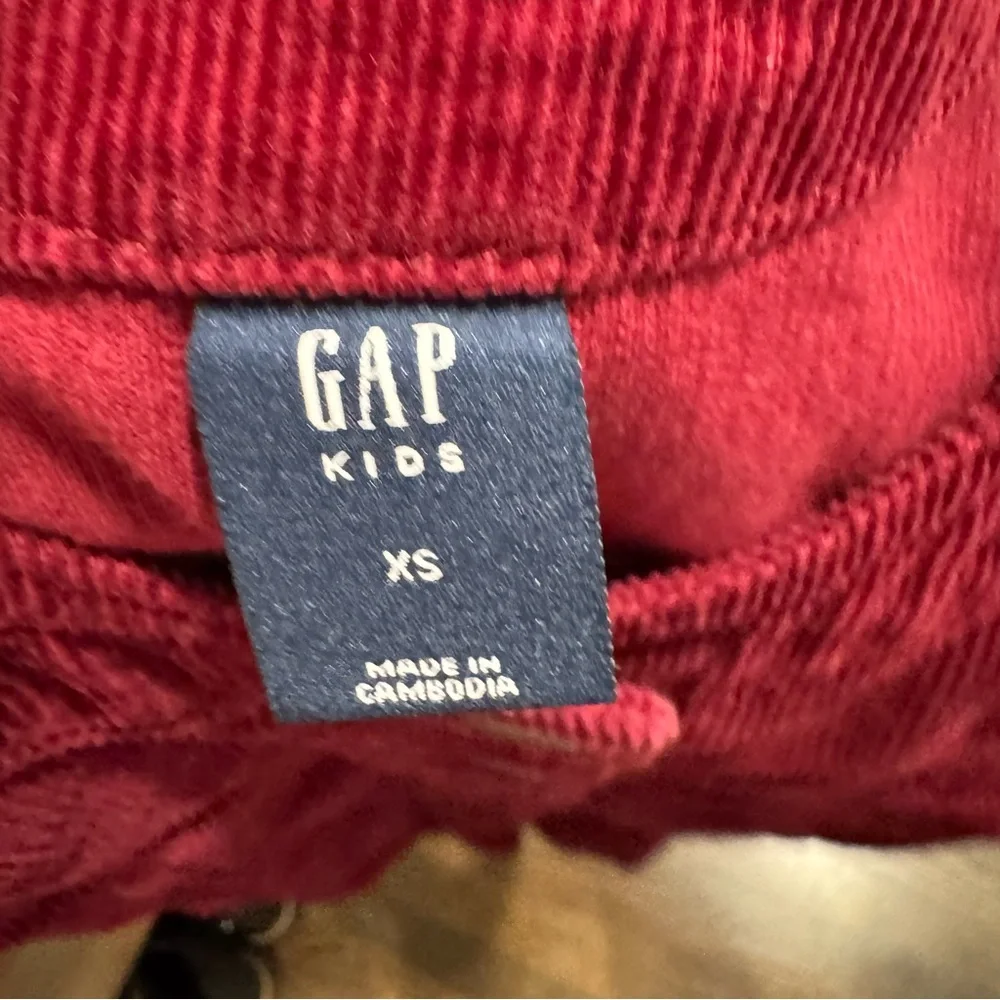 Gap Old‎ Navy Girls Burgundy Corduroy Overall Dress Set XS Jumper Floral Top